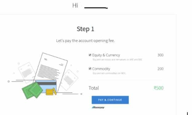 account opening payment