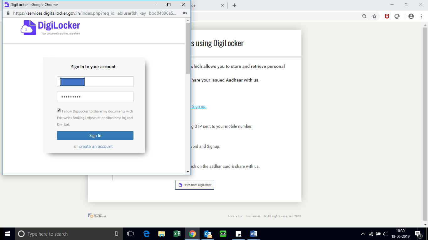 Login to Digilocker