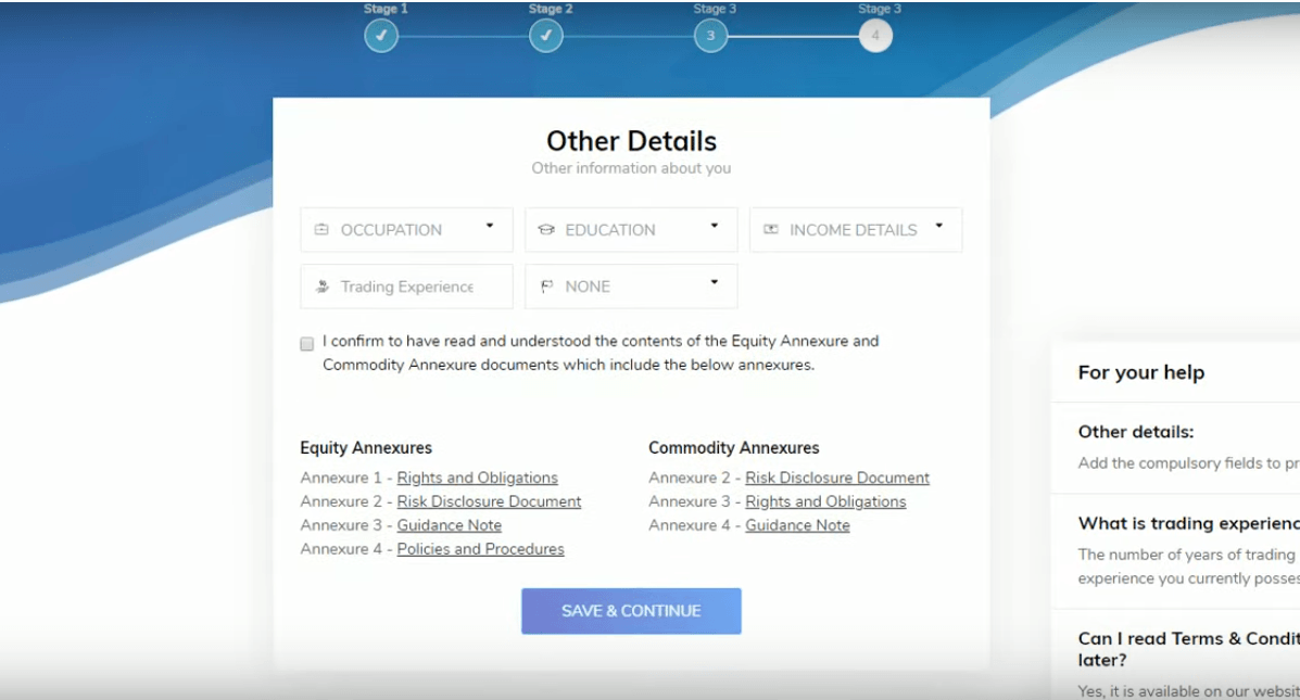 fill up person details for fyers accounts