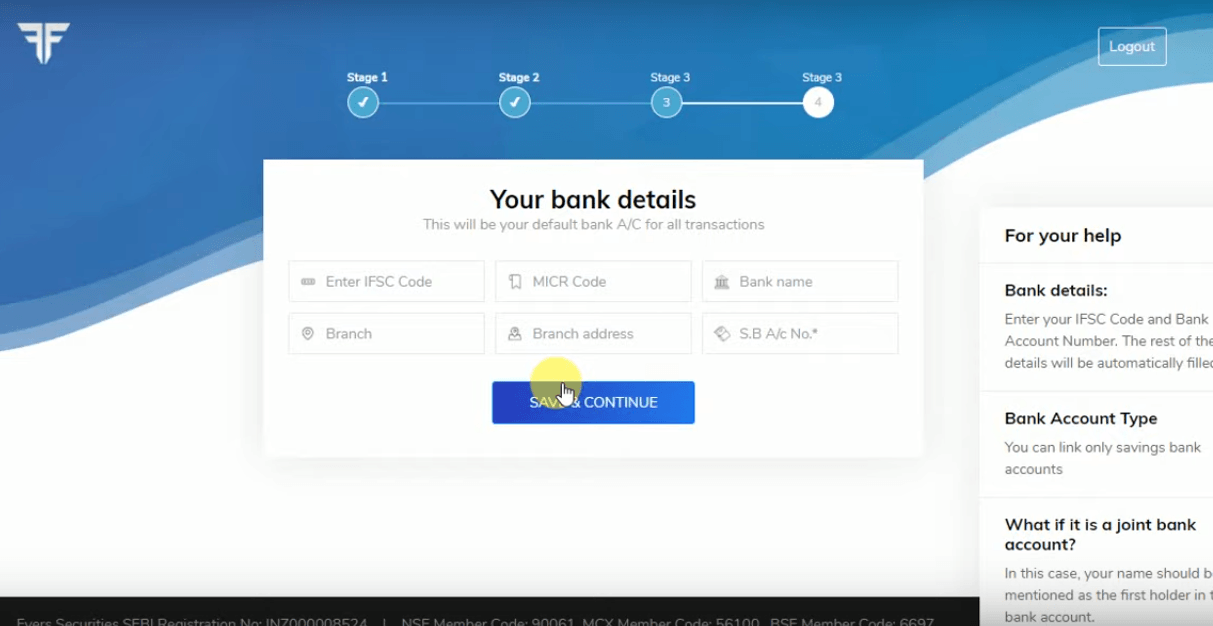 fill bank details which you want to link with fyers accounts